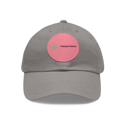 Dad Hat with Leather Patch (Round)