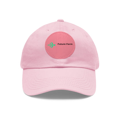 Dad Hat with Leather Patch (Round)